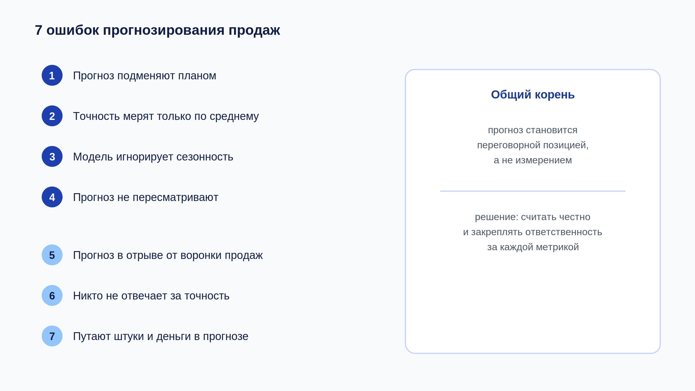 Типичные ошибки прогнозирования продаж, которые встречаются в компаниях любого размера