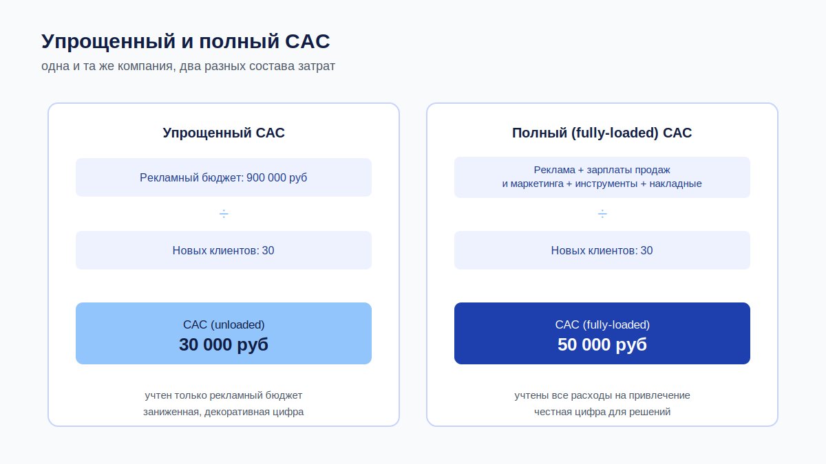 Упрощенная и полная формула CAC: что входит в расчет стоимости клиента